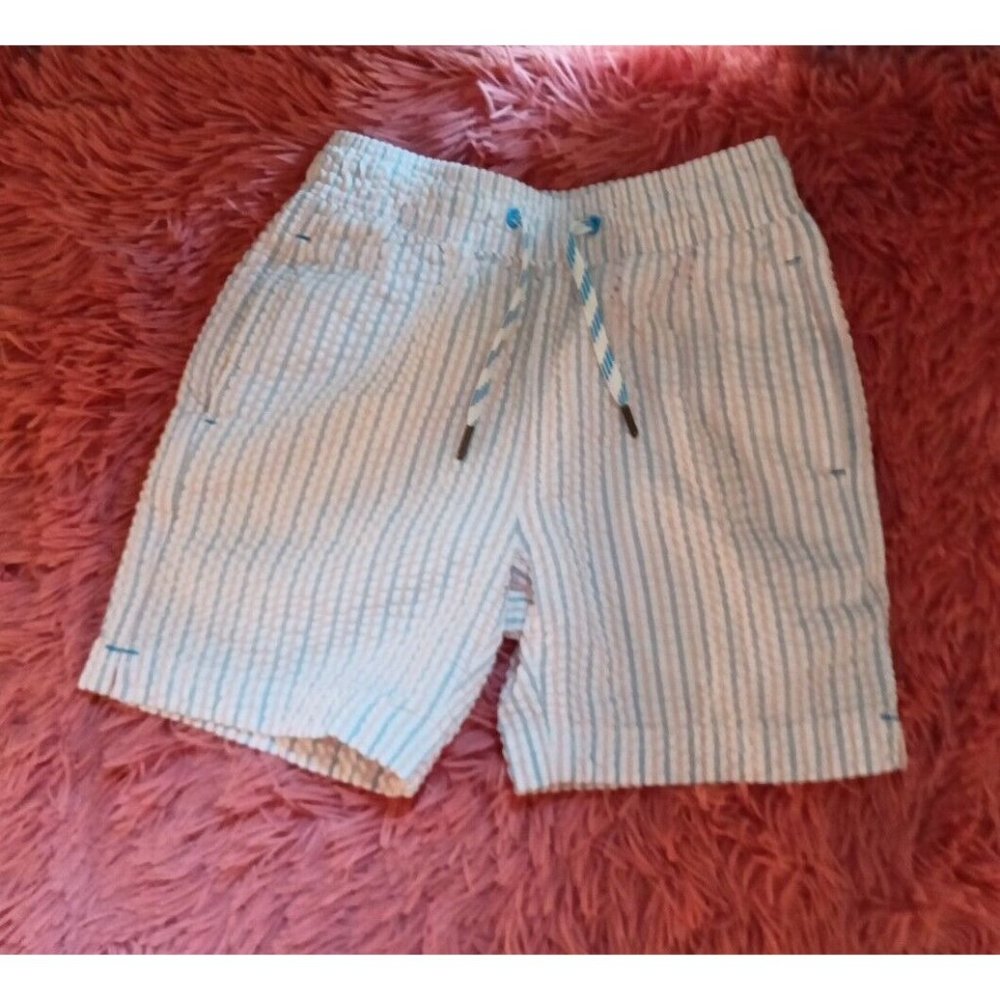 Boys J. Crew Crewcuts Striped Blue/Pink Swim Trunks With Pockets Size 6